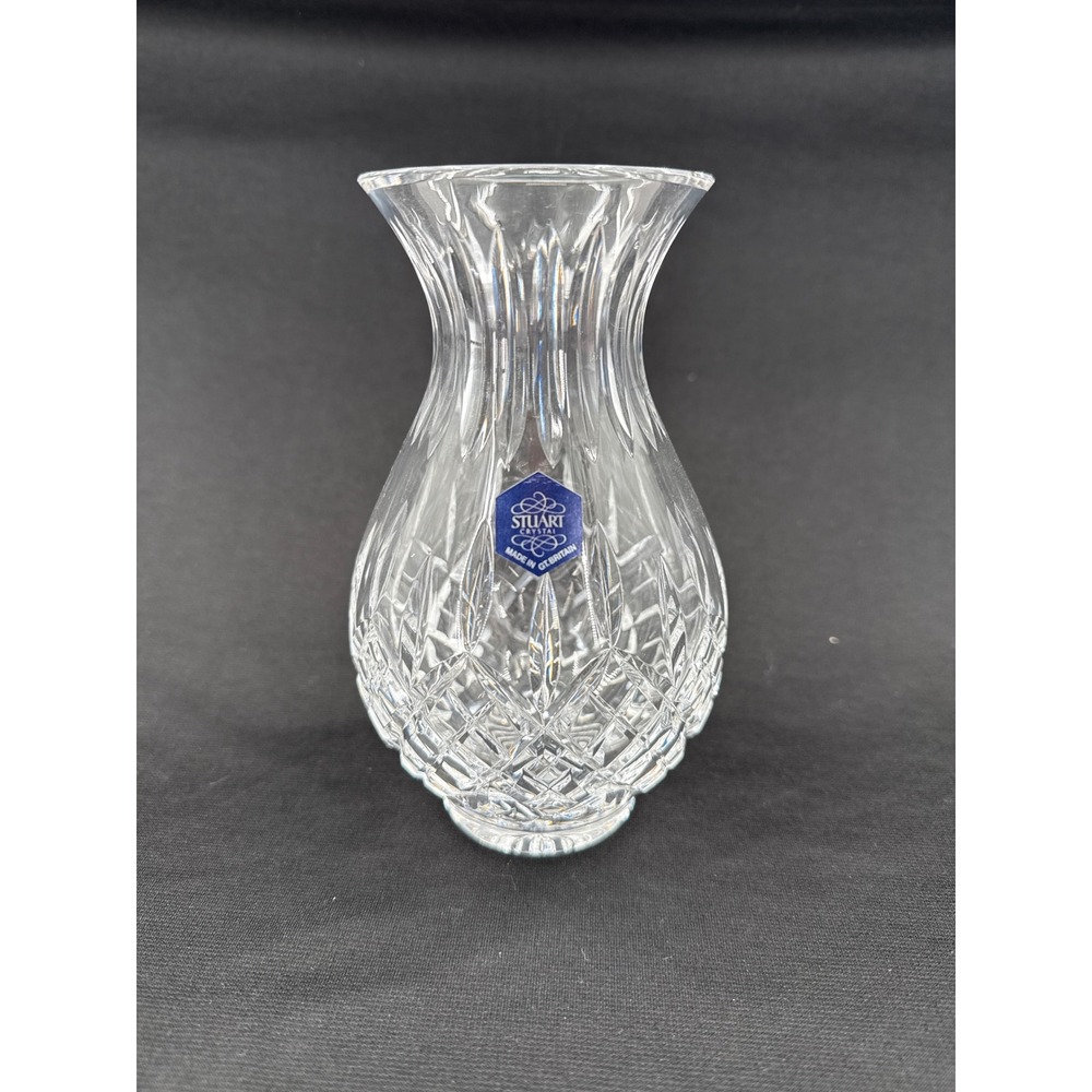 Stuart Shaftesbury Crystal Vase Elegant Cut Glass British Made‎